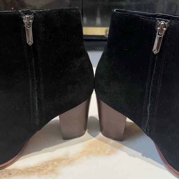 Sam Edelman Blake Suede Ankle Boots Almond Toe Vintage Looking In Black Size 10 - Picture 8 of 10